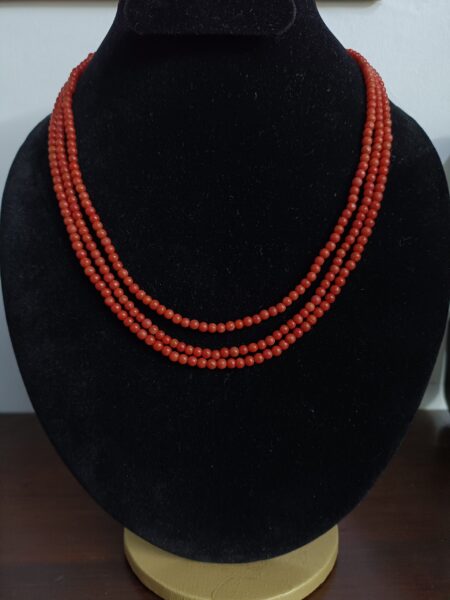 Buy Three-Strand Natural round Coral Mala