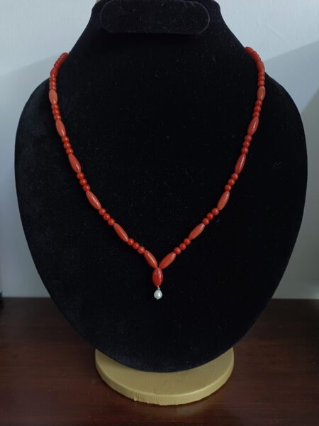 Buy Classic Coral Mala with Pearl Pendant