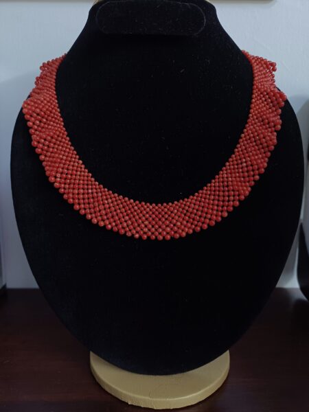 Buy Wide Woven Natural Coral Necklace