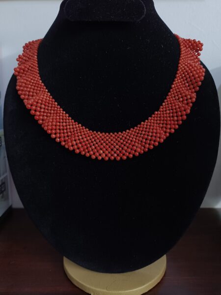 Buy Wide Woven Natural Coral Necklace